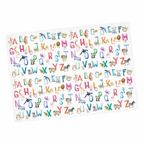 5 Bögen Geschenkpapier Tier ABC Aquarell bunt - 1,60€/qm- 84,1 x 59,4 cm