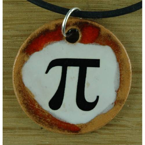 Orgineller Keramik Anhänger PI; Mathe, Lehrer, Schule Studium, Geschenk, Kette, Schmuck, Herren, Kinder, Damen, Mädchen,