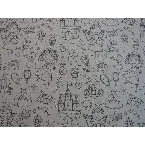 11,50 EUR/m Dekostoff - Fairy / Fee / Feen auf hellbeige / natur / Leinenoptik