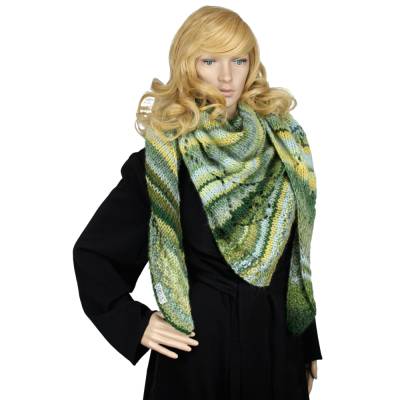 Dreiecksschal handgestrickt Damen leicht asymmetrisches Dreieckstuch gestrickt