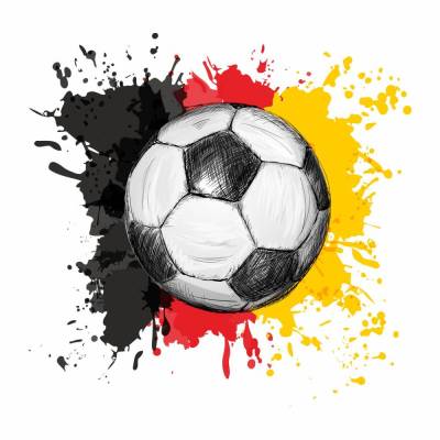 110 Wandtattoo Fussball Deutschland Fahne Flagge schwarz rot gold in 6 vers. Größen Kinderzimmer Wanddeko Sticker