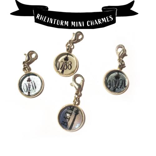 Unikat Heimatmotiv Rheinturm Blau/Grüntöne Mini Charmes 