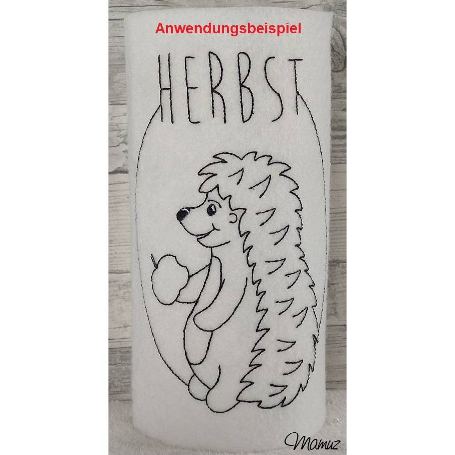 * Herbst Igel Stickdatei * Datei 13 x 18 Bild 2