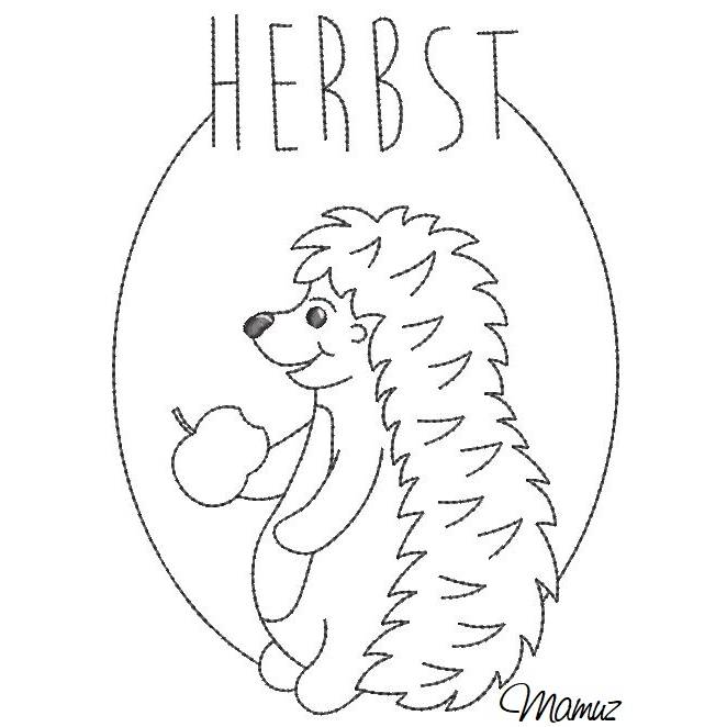 * Herbst Igel Stickdatei * Datei 13 x 18 Bild 3