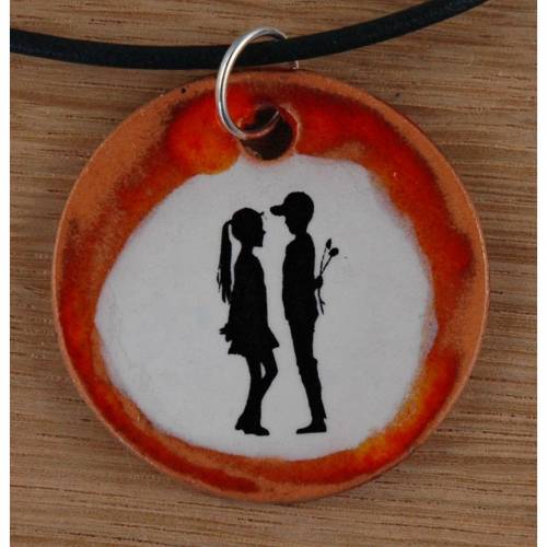 Orgineller Keramik Anhänger Teenager Liebe! Mädchen Jungen Kette Kettenanhänger Halskette Geschenk Geburtstag