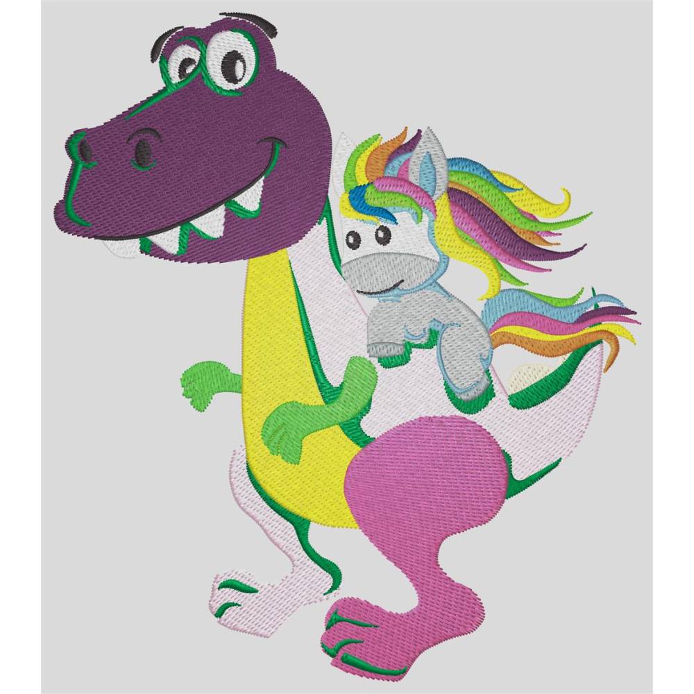 Dino mit Pferd Appli + vollstick Bild 4