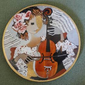 Vintage Hutschenreuther-Sammelteller „Fröhliche Musikanten" von Rosina Wachtmeister