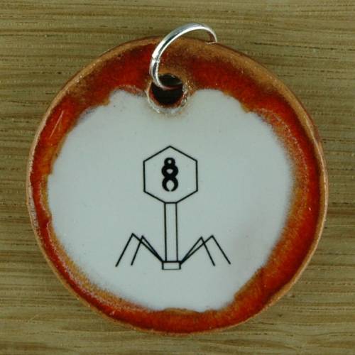 Orgineller Keramik Anhänger Virus. Viren Mikrobiologie Studium Biologie Lehrer Geschenk, Kette, Schmuck, Halskette Kette