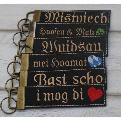Schlüsselanhänger, bayerisch, Taschenanhänger, Taschenbaumler, Schlüsselband