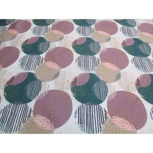 French Terry  Baumwolljersey Elegant Kreise unangeraut Oeko-Tex Standard 100(1m/16,-€)