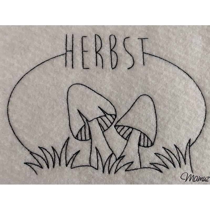 * Herbst Pilze Stickdatei *  Datei 13 x 18 Bild 1