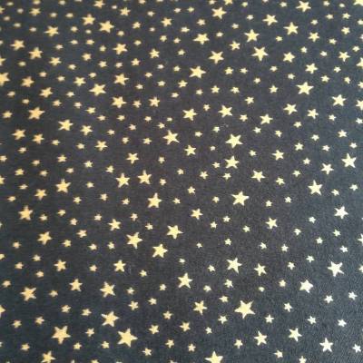 Patchworkstoff - Schwarzer Weihnachtsstoff mit kleinen und grösseren Goldsternchen Northcott Silkstudio 