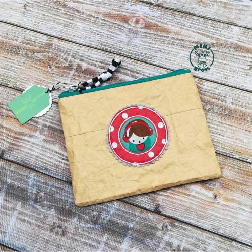 Universal-Täschchen Mädchen mit Kopfhörer Upcycling