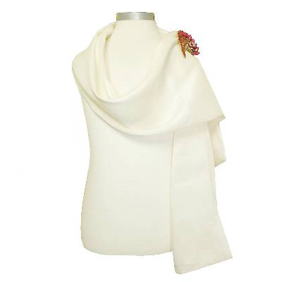 Seidenschal Damen Seide Leinen Creme – Natur Schal 145 x 25 cm von la miscela