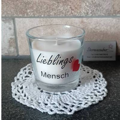 Duftkerze im Glas - Kerze - Lieblingsmensch - Lieblings Mensch  - Geschenk - Paargeschenke