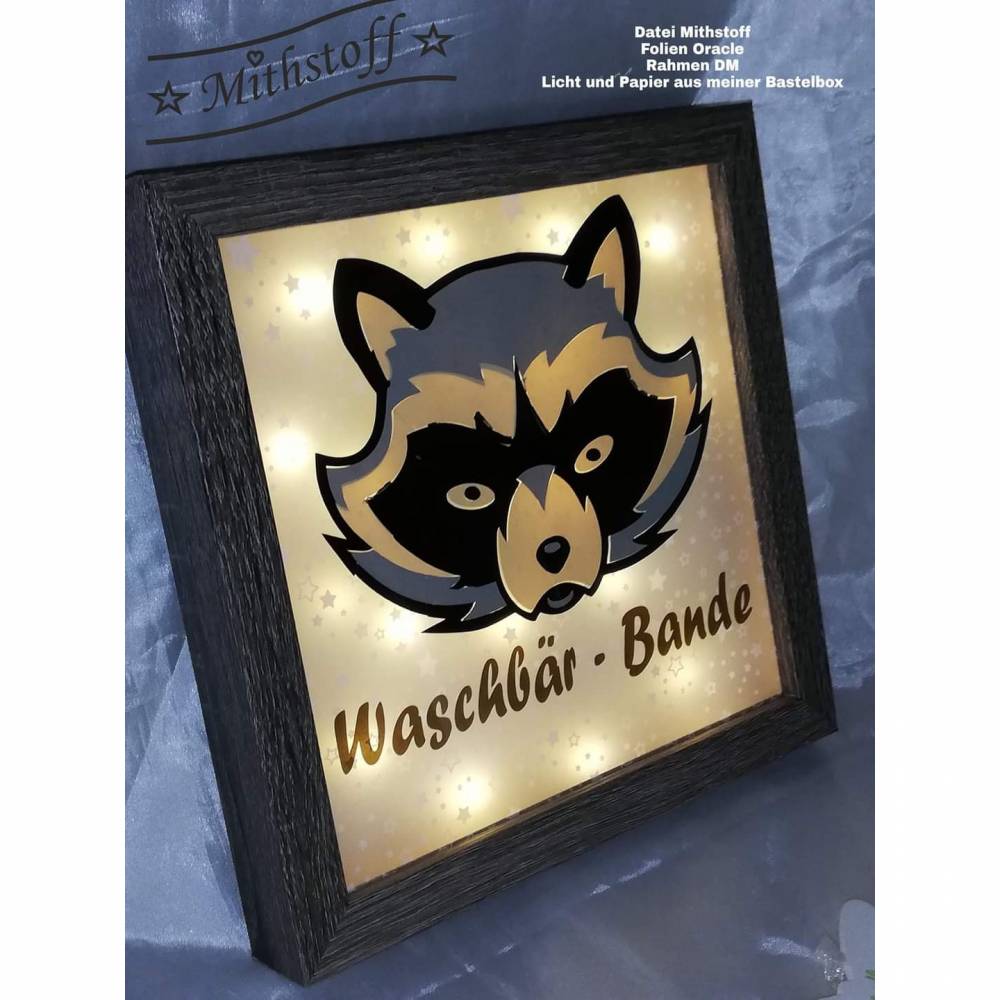 SVG - PNG - DXF - Datei - Waschbär - Plotterdatei - Racoon Bild 6