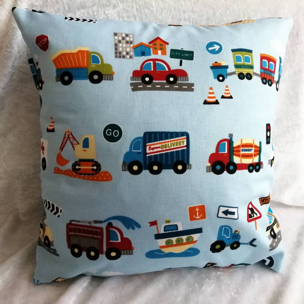 Dekokissen fürs Kinderzimmer, Kissen für Kinder, Kissen Bezug 30x30 cm , Autos
