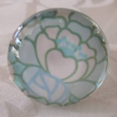 Cabochon Ring Blumen Motiv Hellblau "Aqua" Geschenkidee für Frauen