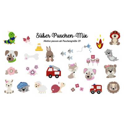 Stickdatei Süßer Puschen-Mix Lederpuschen Krabbelpuschen Puschen 