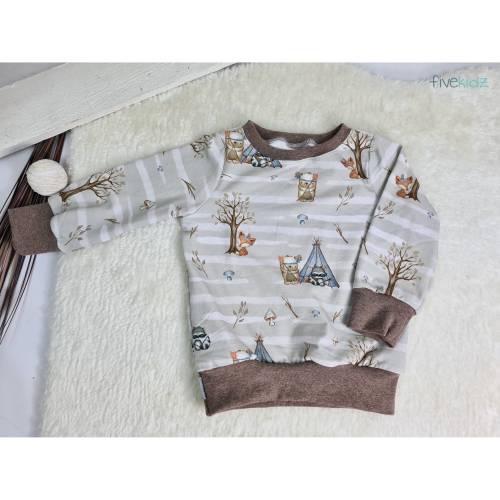 Langarmshirt Pulli Pullover Waldtiere