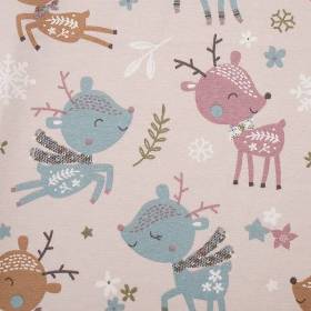 Jersey Stoffonkel Winterreh Rehkitz  Baumwolle 50 x 165 cm Nähen 