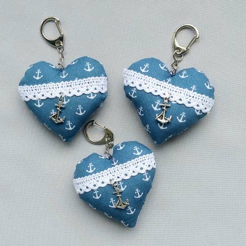 Stoffherz Schlüsselanhänger Taschenanhänger Maritim