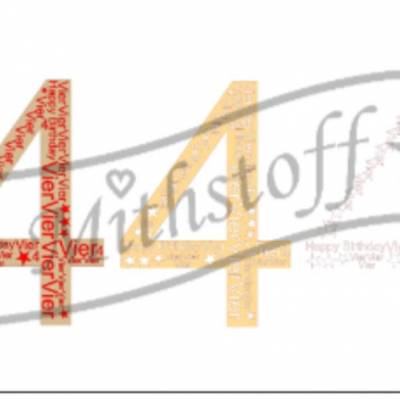  SVG - PNG - DXF - Datei - Geburtstagszahl - Vier - Zahl - 4 - Plotterdatei - Happy Birthday