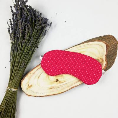 Schlafmaske, Schlafbrille  Pünktchen gestreift pink fuchsia Reise-Zubehör Reise-Accessoire Spa-maske Augenbinde