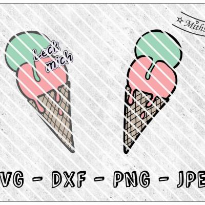 Datei - Sommer - Eis - SVG - PNG - DXF - Jpeg - Eistüte - Hörnchen