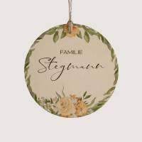 Personalisiertes Türschild *Blütentraum* mit Name für Familien / Namensschild aus Holz in verschiedenen Größen