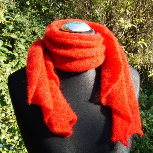 Strickschal Kid Mohair rot