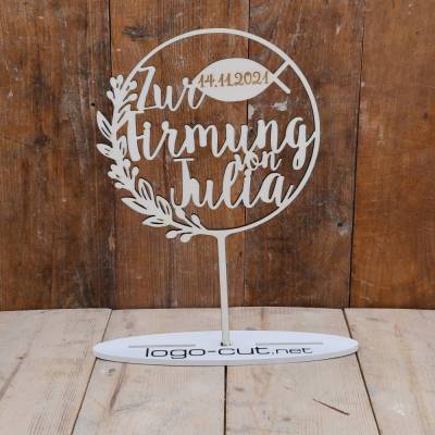 Holz Cake Topper Firmung V5