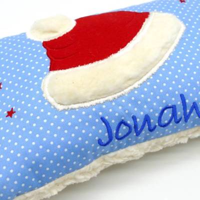 Kuschelkissen Weihnachtsmütze Nikolausmütze Nikolaus - Weihnachten- Geburtskissen - Kissen mit Namen