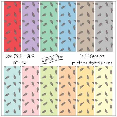 12 x Digital Paper - Digipapier - Eis - JPG - 12 Zoll - 300 DPI