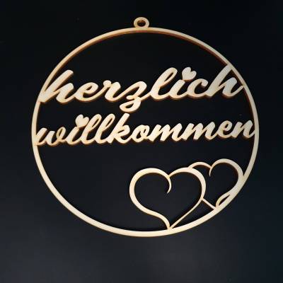 Türschild "herzlich willkommen"
