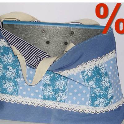 Jeans-Stofftasche gefüttert – Upcycling Shopper, einzigartiger Marktbeutel & nachhaltiger Stoffbeutel Unikat, Denim-Tasche, Jeans-Upcycling