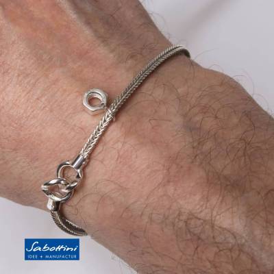 Armband - Mutter - feine Silberfuchsschwanzkette, Bikerschmuck
