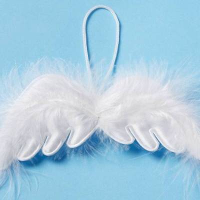 Engelsflügel mit Federn weiss 12 cm