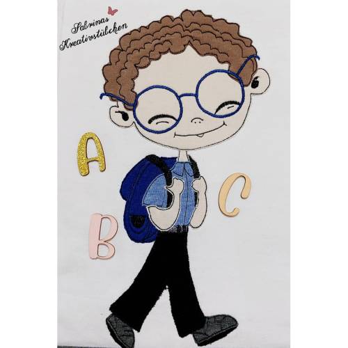 Doodle Stickdatei Schulkind Carlo