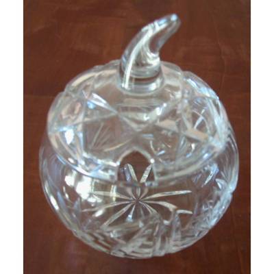 Senf/Marmeladen Glas mit Deckel - Kristallglas -  DDR 50er Jahre