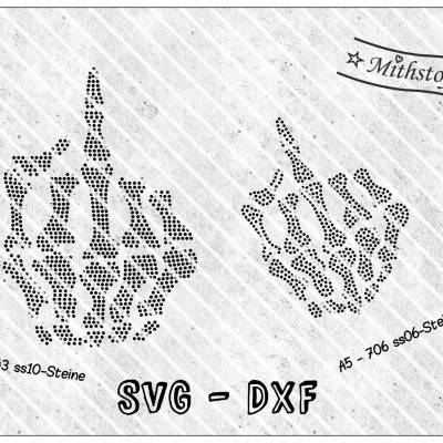 Plotterdatei - strass - mittelfinger - SVG - DXF - Datei