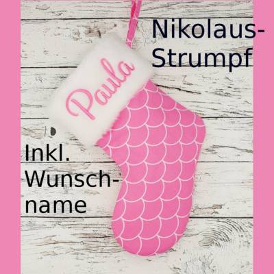 Mermaid Nikolausstiefel personalisiert - Meerjungfrau
