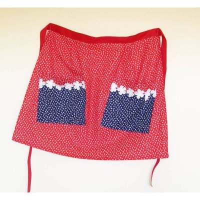Küchen-Schürze, Klammerschürze, Kochschürze passender,Topflappen, Gartenschürze, Halbschürze Blümchen, Baumwoll-Schürze,