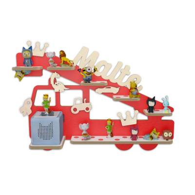 Aufbewahrung Regal für Tonie Figuren, Ablage für Toniebox, Halterung für Musikbox und magnetische Spielfiguren,Feuerwehr