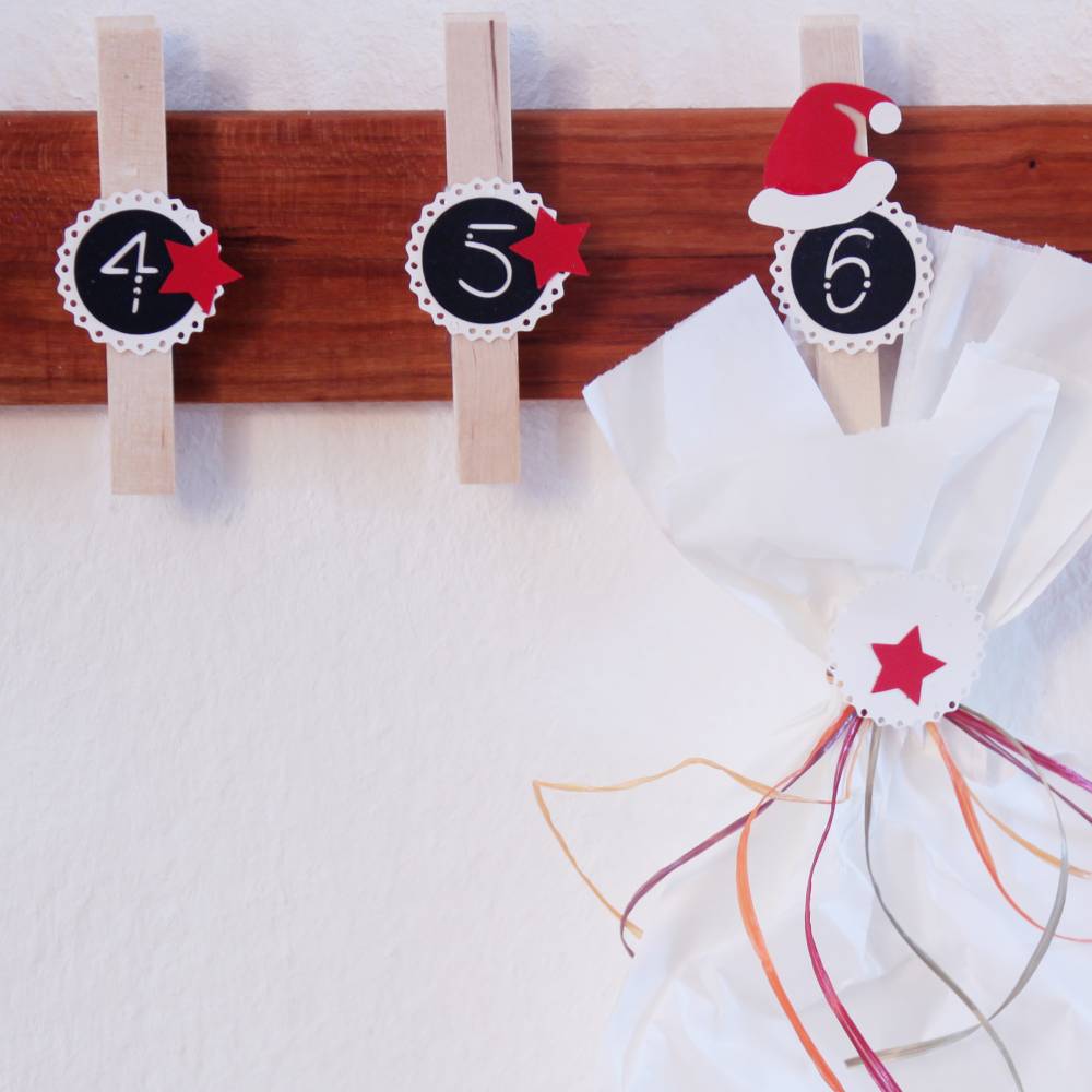 Plotterdatei Zahlen für Adventskalender, mit Stern, Nikolaus-Hut, Plotterdatei Adventskalenderzahlen für Papier plotten Bild 4