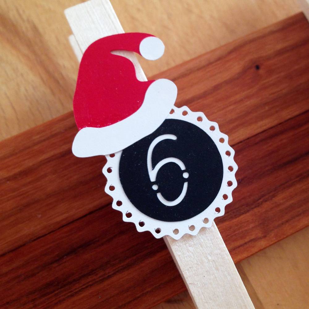 Plotterdatei Zahlen für Adventskalender, mit Stern, Nikolaus-Hut, Plotterdatei Adventskalenderzahlen für Papier plotten Bild 6