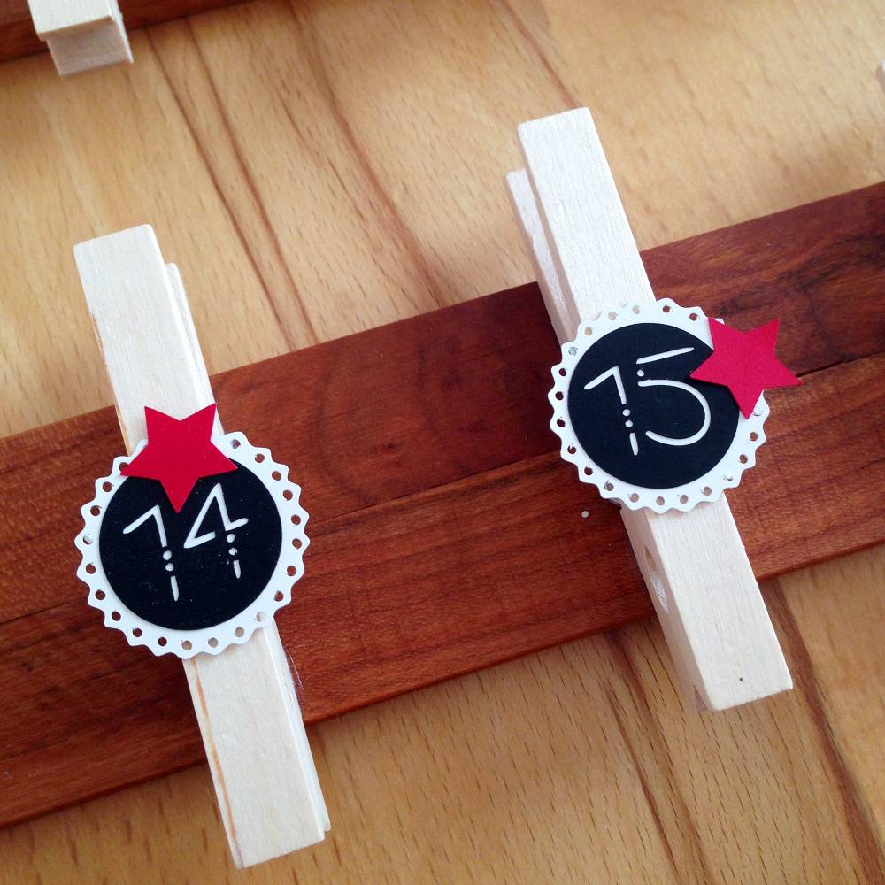 Plotterdatei Zahlen für Adventskalender, mit Stern, Nikolaus-Hut, Plotterdatei Adventskalenderzahlen für Papier plotten Bild 7