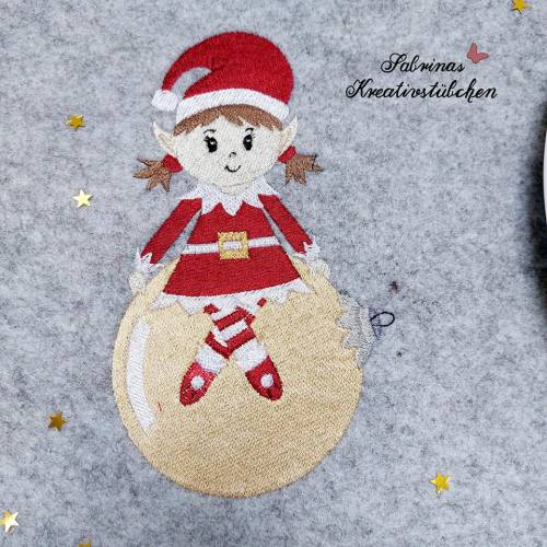 Vollstick Stickdatei Weihnachtselfe