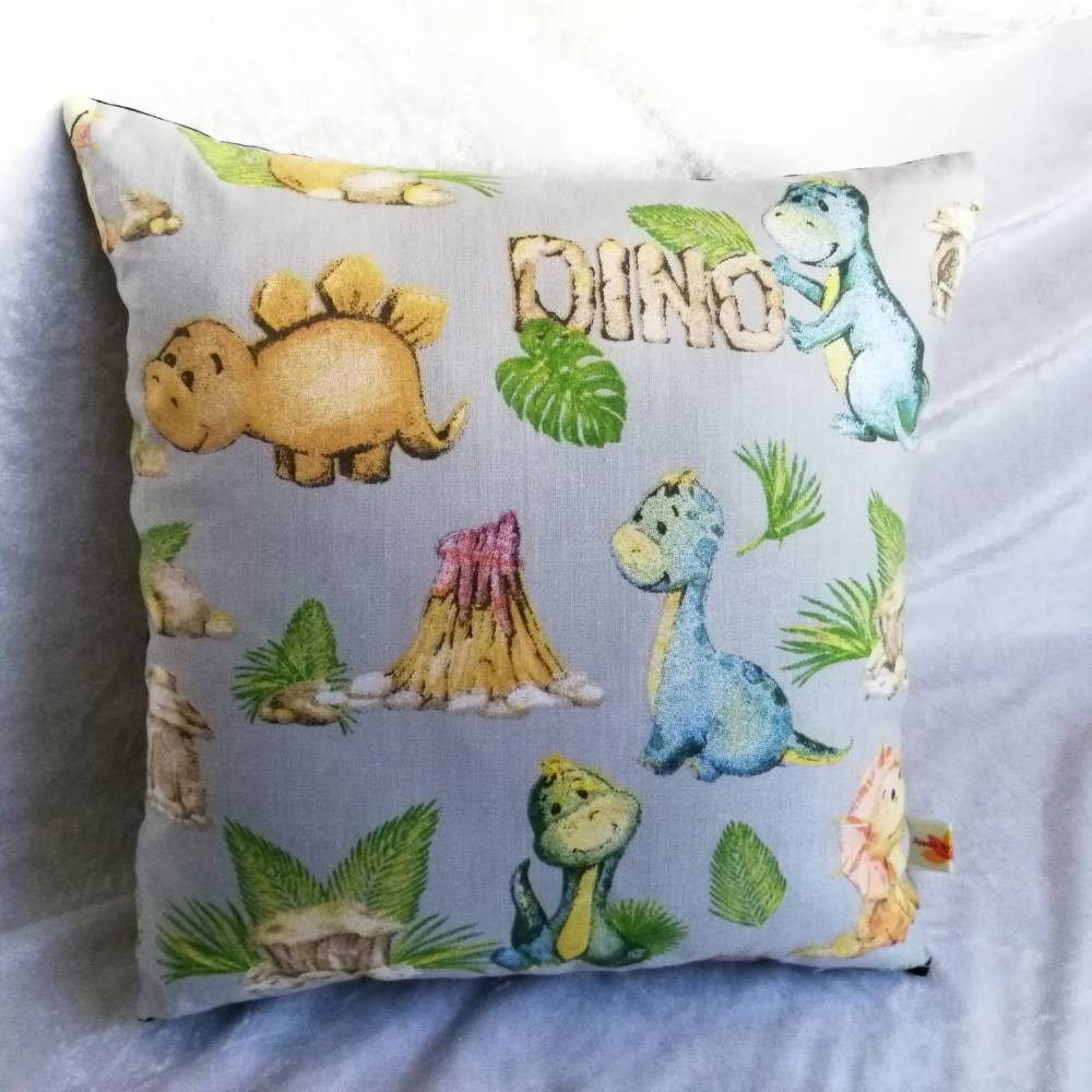 Dekokissen fürs Kinderzimmer, Kissen für Kinder, Kissen Bezug 30x30 cm , Baby Dinos
