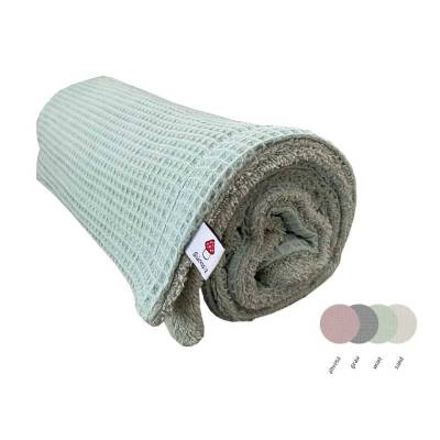 Babydecke aus Waffelpique, gefüttert mit Frottee, auf Wunsch mit Namen, Kuscheldecke aus Baumwolle, verschiedene Größen